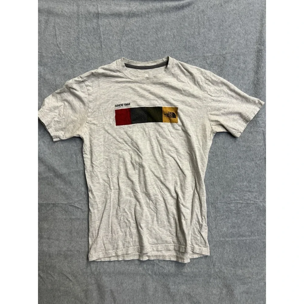 The North Face Mens Grey Graphic T-Shirt Since 1966 Short Sleeve Tee Medium M